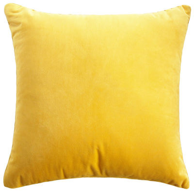 黄色無地クッションカバー2