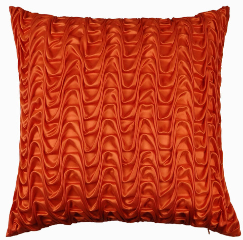 プリーツ曲線オレンジ・クッションカバー2