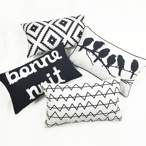 ジグザグ模様に横線を入れたオシャレ・クッションカバー2