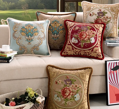 ヨーロッパのハイグレードジャガード刺繍クッションカバー3