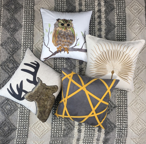 北欧クッションカバー　ベージュのタンポポ3