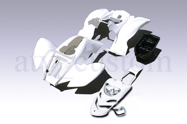 ATV 四輪バギー フルサイズ ボディ カウル フルセット 白 NT : バイク