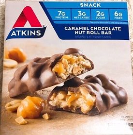 Atkins, キャラメルチョコレートナッツロールバー