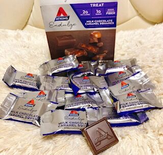 Atkins, Milk Chocolate Caramels Squares, 15 Pieces