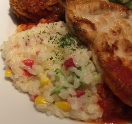 クロアチアレストランのクリームリゾット