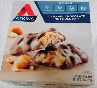 Atkins, キャラメルチョコレートナッツロールバー