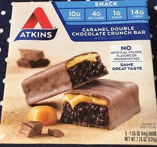 Atkins, Snack, Caramel Double Chocolate Crunch Bar