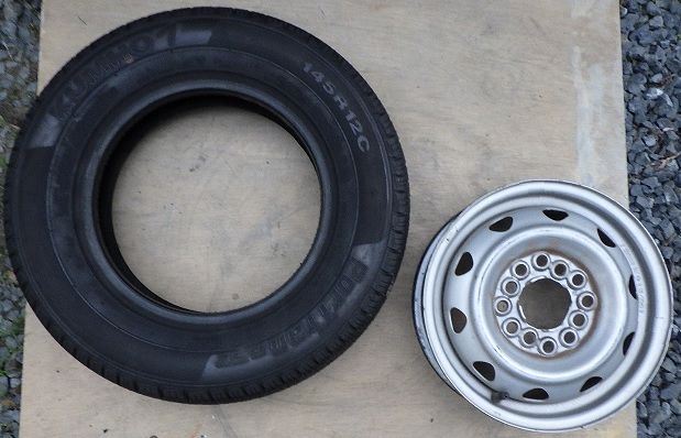 サンバー V Kv4 タイヤ交換その２ ビード上げ なんでも工房lv1