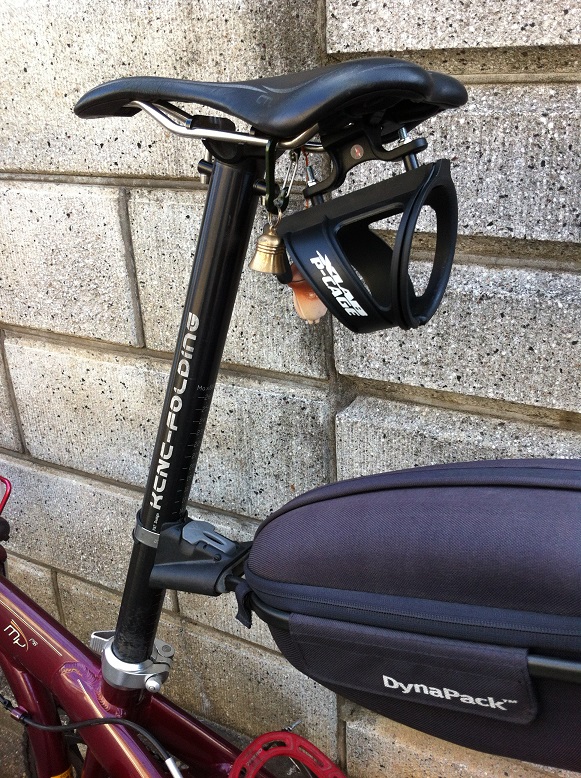 秘密兵器】 トライアスロン用ボトルケージをミニベロに搭載したぜ