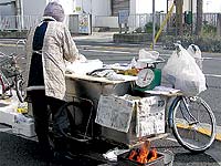 横付け自転車をとめて