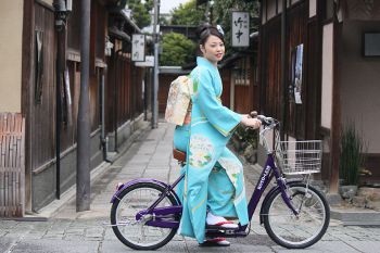 着物で乗れる自転車
