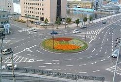 釧路市にあるロータリー交差点