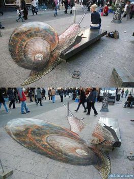 3D Snail Street Art