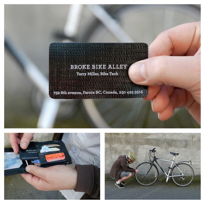 Broke Bike Alley: Tire patch business card, adsoftheworld.com