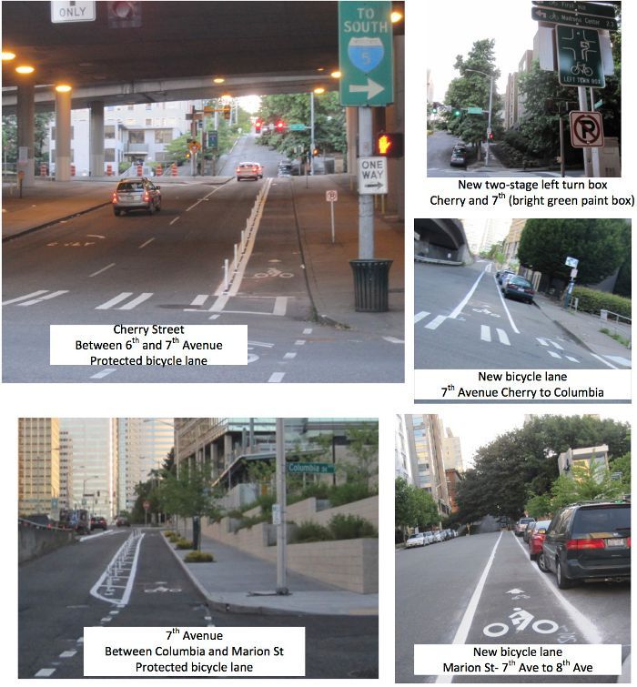 Guerrilla-installed protected bike lane