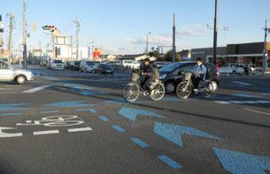 自転車走行帯標示