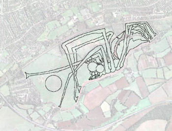 Port Meadow Spider,www.gpsdrawing.com