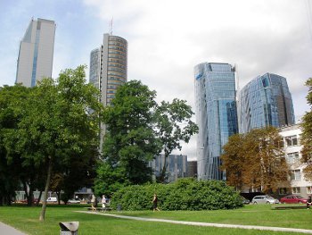 Skyscrapers in Vilnius, Photo by Arroww<br>
,licensed under the Creative Commons Attribution ShareAlike 3.0 Unported.