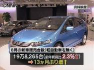 8月の新車販売台数 13か月ぶりにプラス