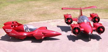 Moller_Skycars,Photo by Jeff McNeill,licensed under the Creative Commons Attribution ShareAlike 3.0 Unported.