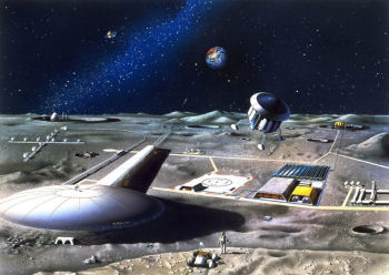 月面基地想像図:JAXA