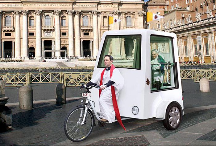  Pedal-powered Popemobile