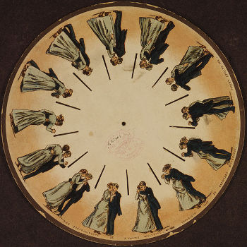 Phenakistoscope, Photo by Eadweard Muybridge, licensed under the Creative Commons Attribution ShareAlike 3.0 Unported.