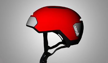 Torch-bicycle helmet with integrated lights