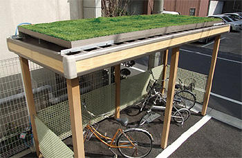 屋上緑化駐輪場