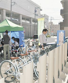 ICカードで自転車貸し