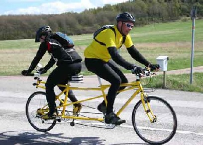 二人乗り用自転車 反対向き