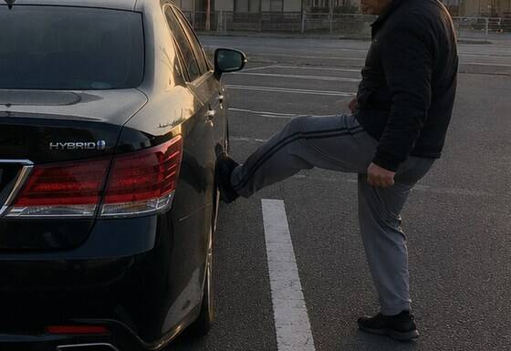 大学行く途中に寄ったコンビニでおっさんに車蹴られたんだけどのサムネイル