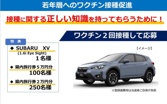 【朗報】群馬県さん、ワクチン接種した20～30代の若者にスバル車をプレゼントしてしまうｗｗｗｗｗｗｗｗ