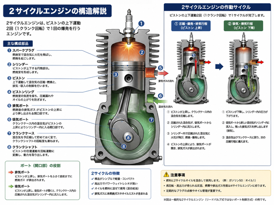 2サイクルエンジン「同じ排気量で2倍近くの馬力を出せます」←このスーパーエンジンが廃れた理由のサムネイル