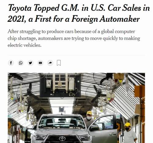 【悲報】トヨタ、うっかりアメリカで新車販売台数1位（史上初）になってしまうｗｗｗｗｗｗｗ
