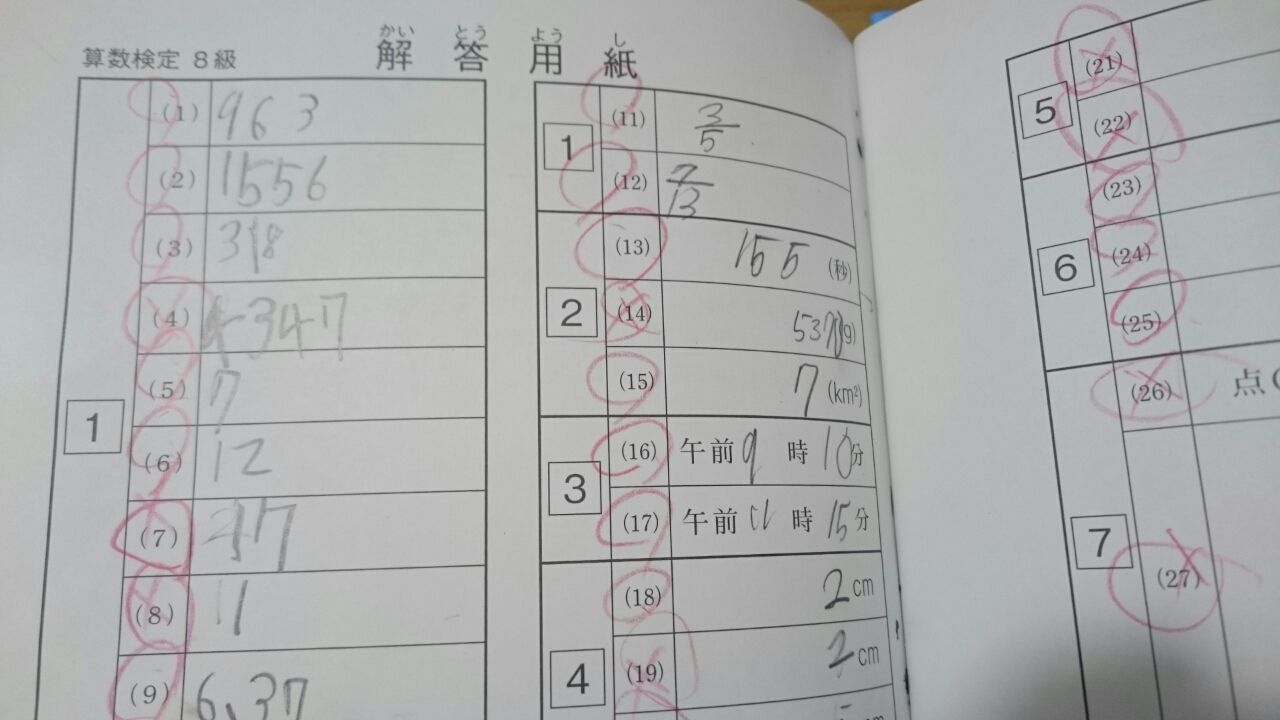 95 以上節約 算数検定8級と漢字検定6級の問題集