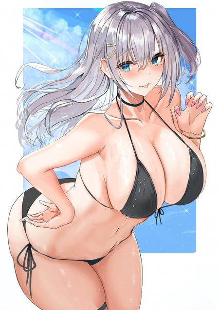【二次】梅雨のジメジメをぶっ飛ばす水着な女のコのイラスト