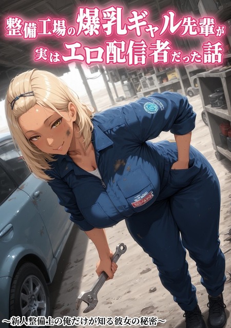 ツナギの下は爆乳黒ギャル!?～職場のクールなギャル先輩の秘密の配信を見つけたら、秘密の共有ご褒美エっちが始まりました～
