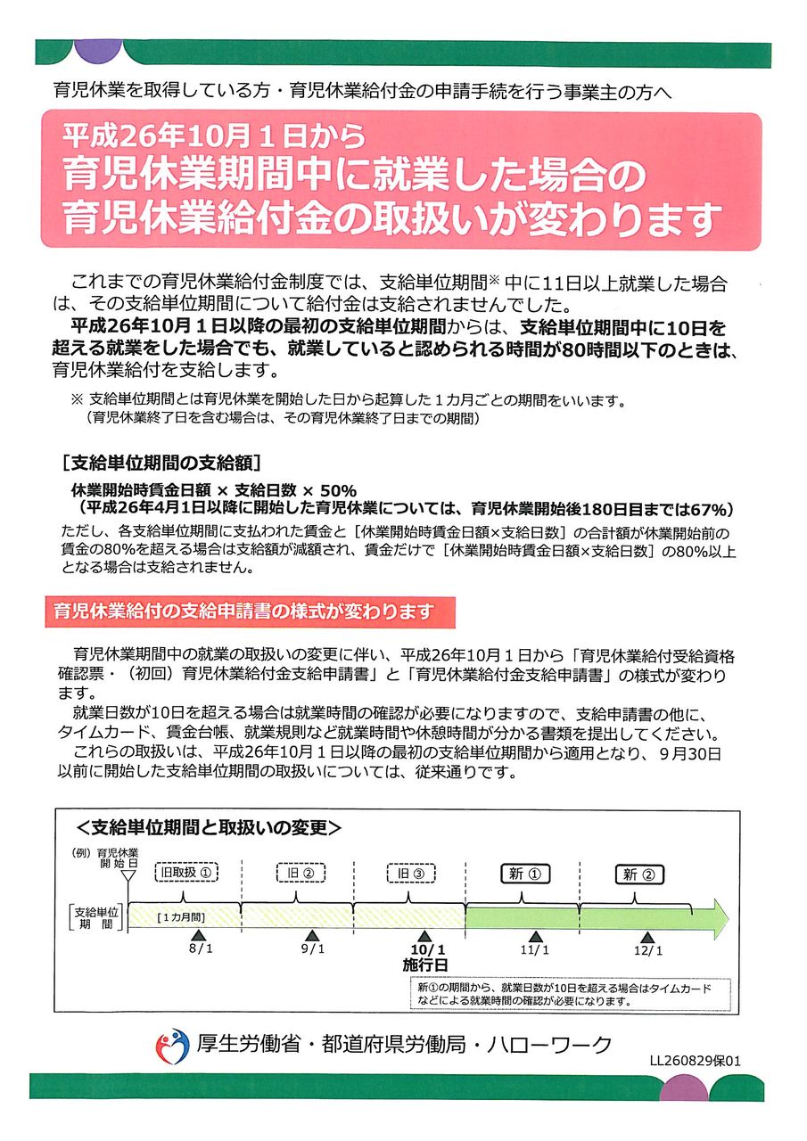 休業 金 育児 給付