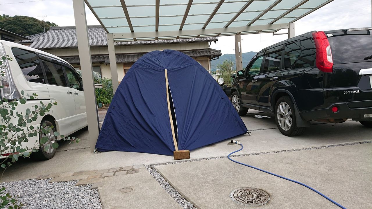 キャプスタのドームテントを張って確認 Camp Swamp