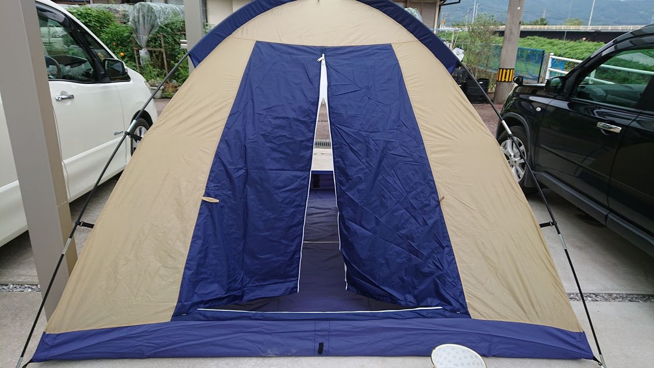 キャプスタのドームテントを張って確認 Camp Swamp