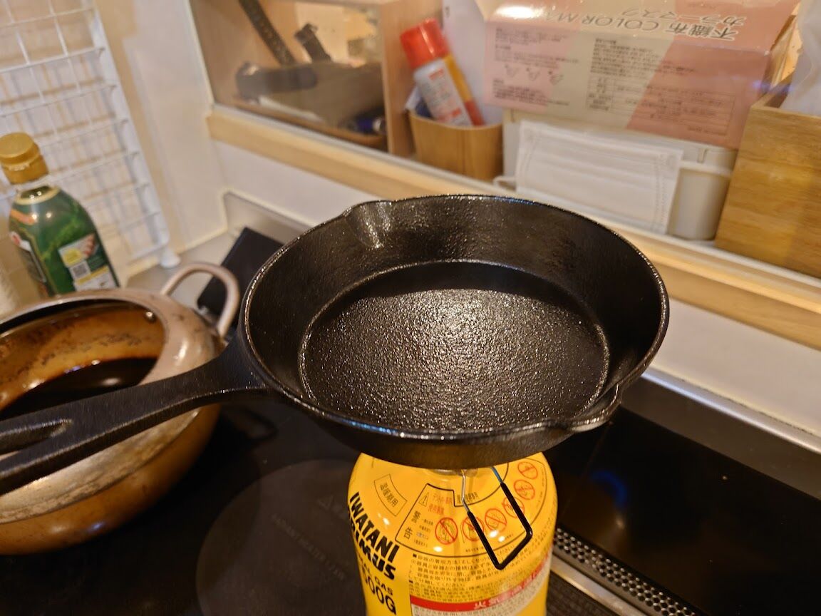 スキレットを油なじみ加工 Camp Swamp