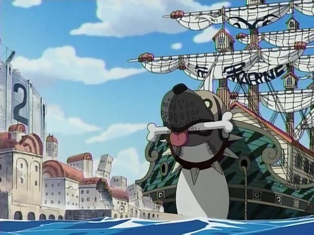 アニメワンピース 第313話 破られた安息 愛の拳を持つ海軍中将 ひとつなぎの大秘宝を求めて