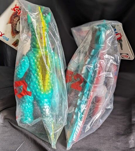 メカゴジラ2＆チタノザウルス（ブルマァク復刻×M1号）ソフビ