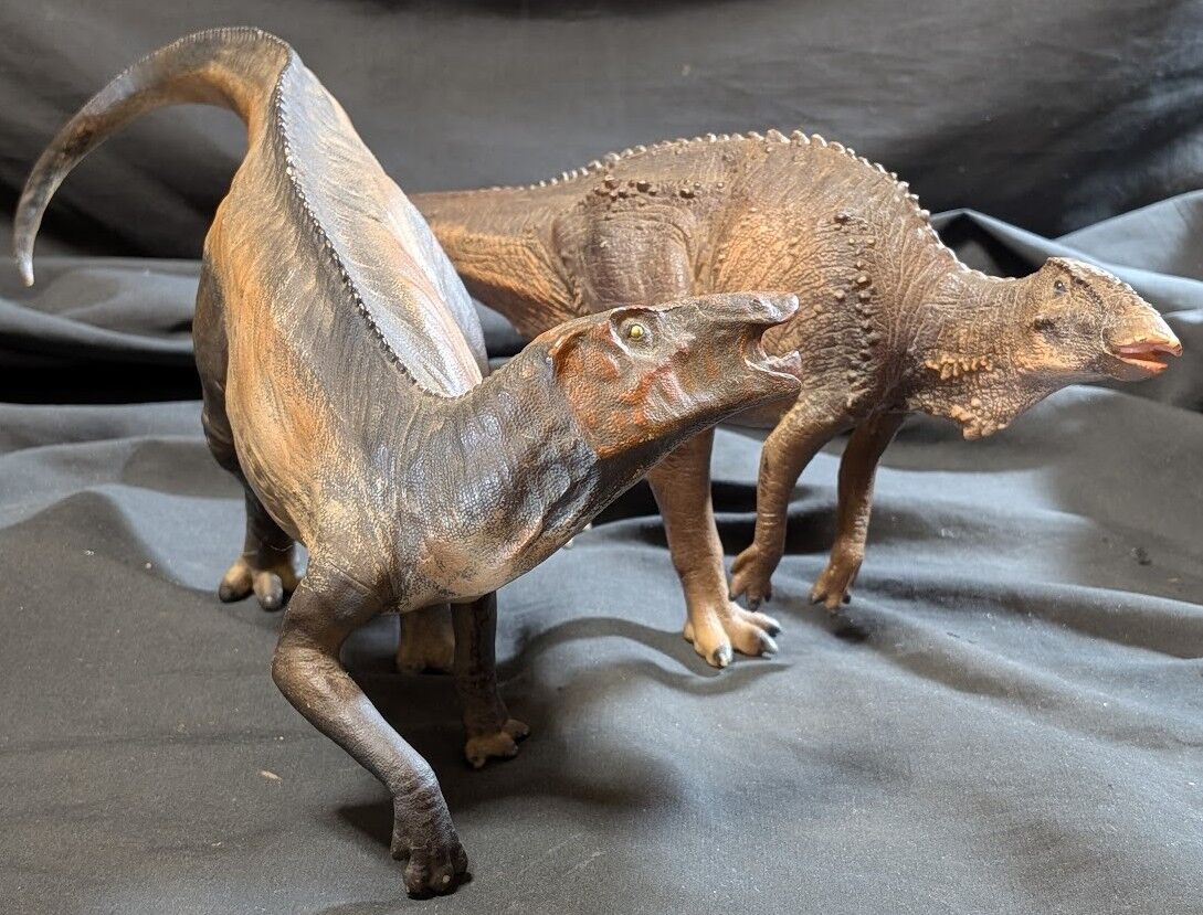 ハドロサウルス類（PNSO）ソフビフィギュア2体セット : 恐竜怪獣
