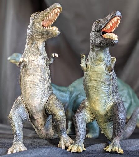 ブロントサウルス＆ティラノサウルス×2（ツクダホビー）昭和レトロ
