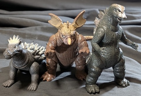 昭和ゴジラ＆アンギラス＆バラゴン（ヤマカツ）ソフビフィギュア３体セット 昭和ゴジラ＆アンギラス＆バラゴン（ヤマカツ）ソフビフィギュア3体
