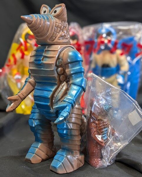 モゲラ2体＆未開封ミステリアン赤青黄（M1号）ソフビフィギュア計5