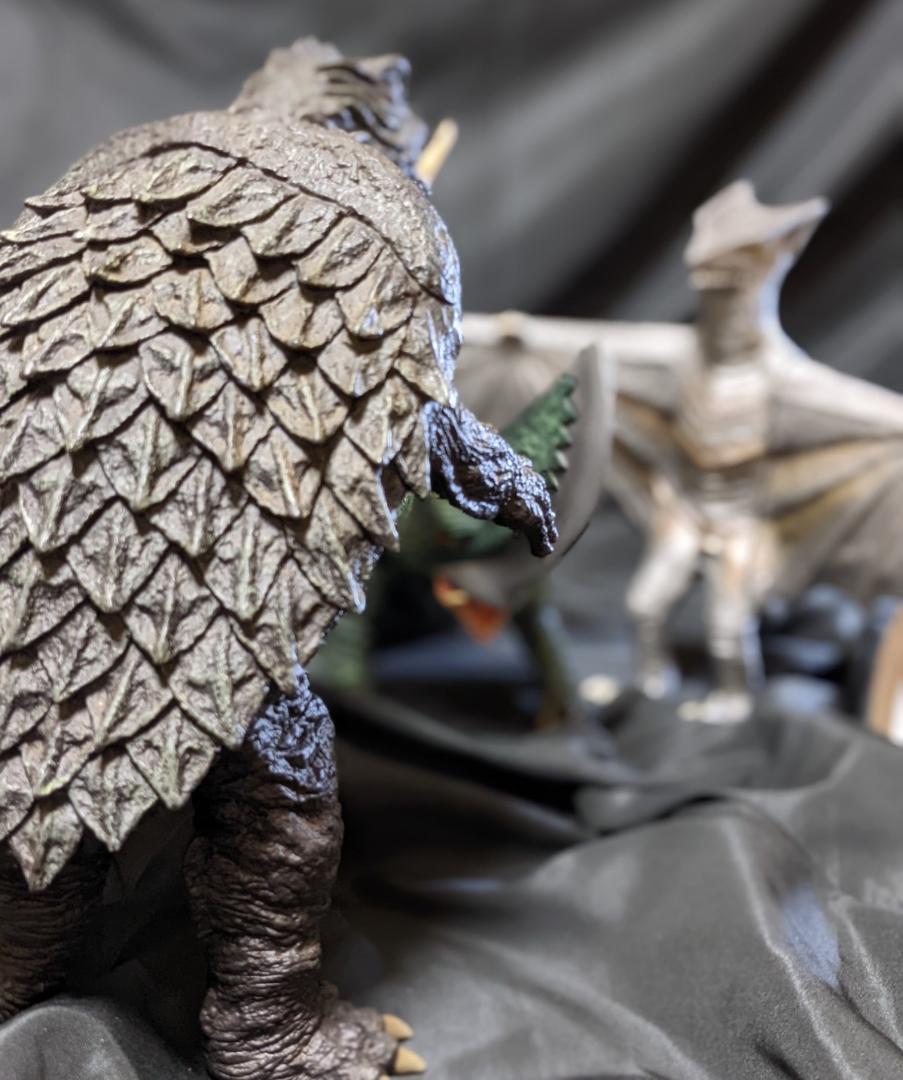 昭和ガメラ＆ギロン＆宇宙ギャオス（ロケット）ソフビフィギュア3体