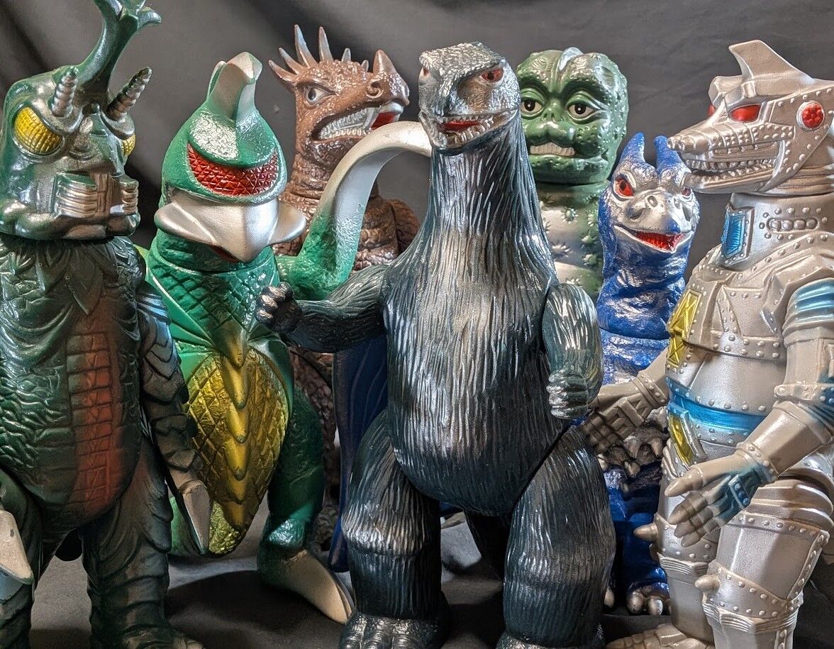昭和ゴジラ他チャンピオンまつり登場怪獣（ブルマァク復刻）ソフビ7体